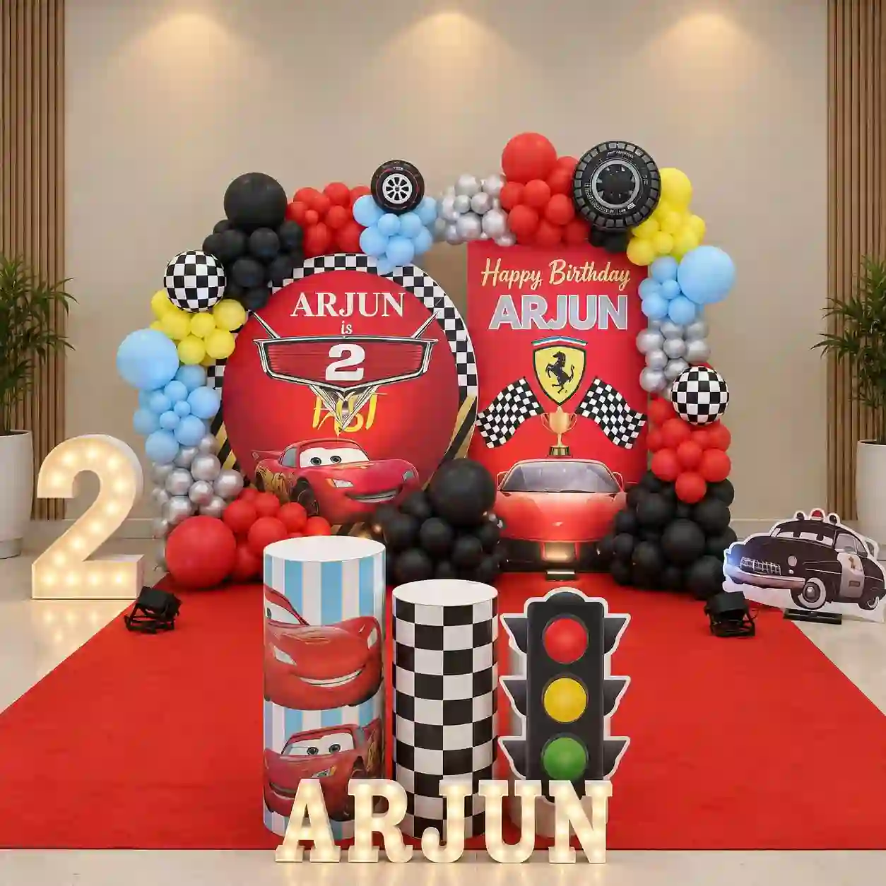 Car Theme Stage Decoration Race